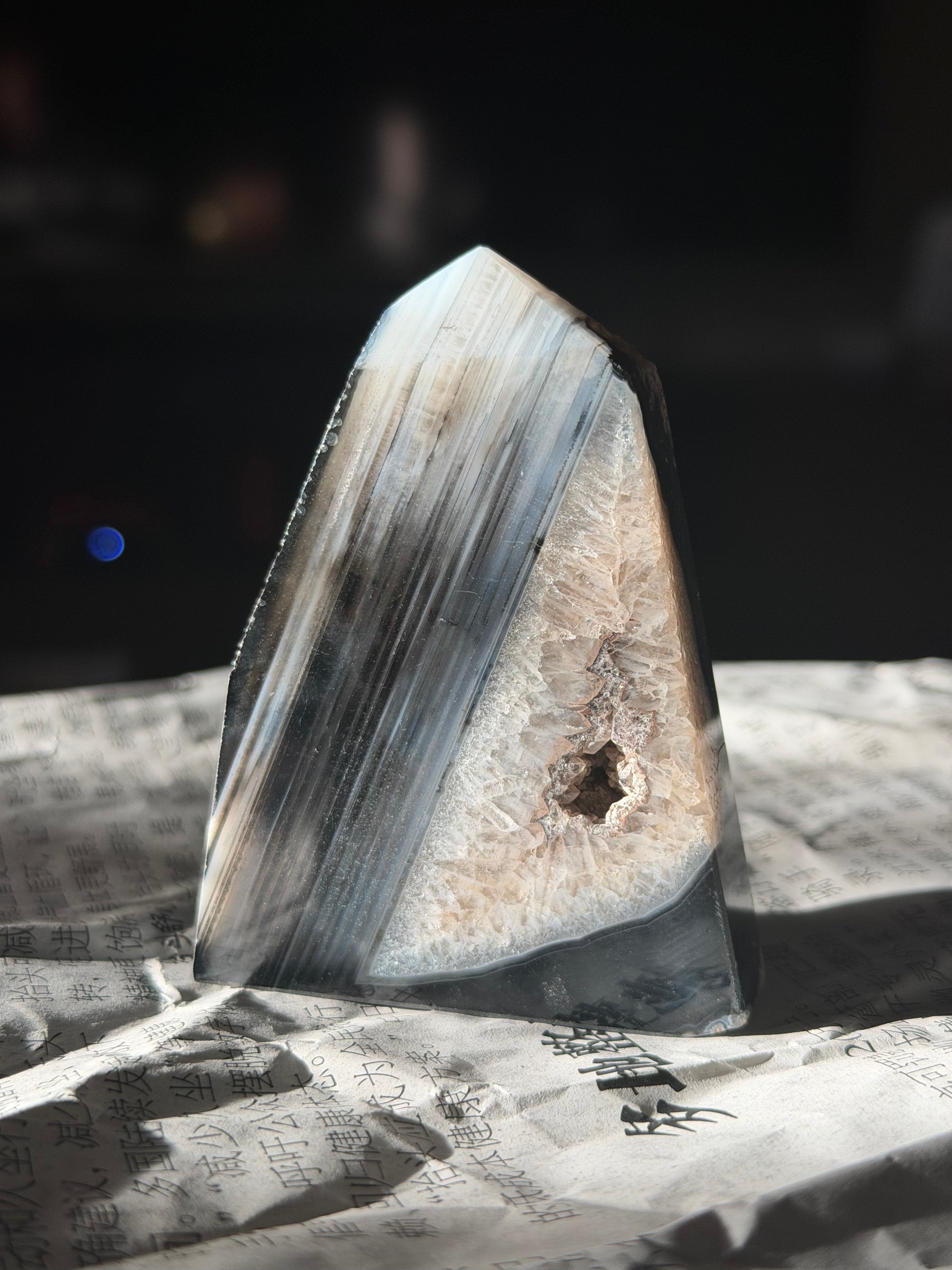 Black Agate Druzy Freeform